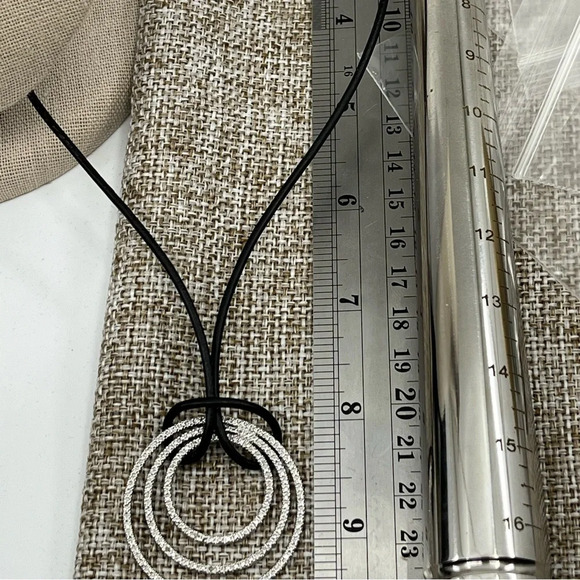 Technibond Classic Platinum-Bonded Sterling Silver Necklace with Black Cord - Picture 8 of 13